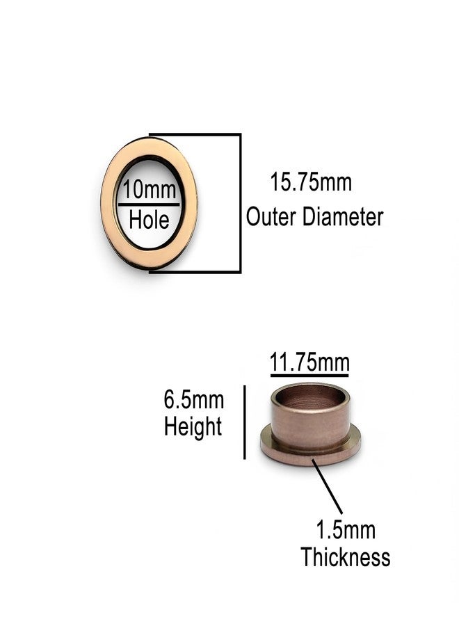 Moksh Plus Brass Round Key Hole Cover 10mm Air Bush for Covering Decorate Hole (Pack of 10 Pcs.) (Rose Gold) - Image 2